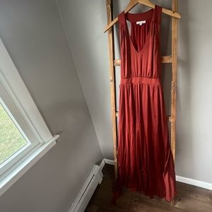 Roma Satin Maxi Dress bridesmaid dress rust size small